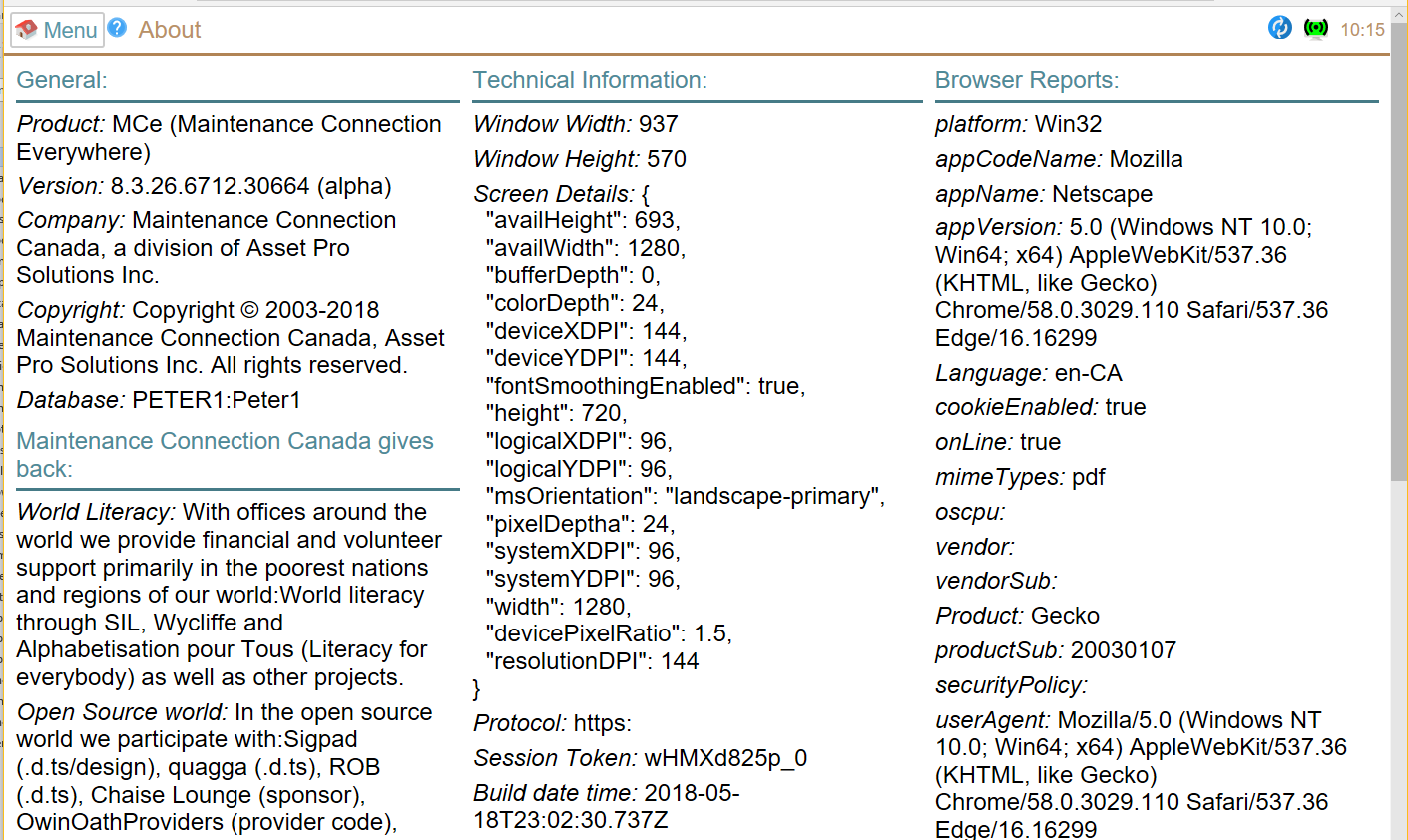 Help slash About Page